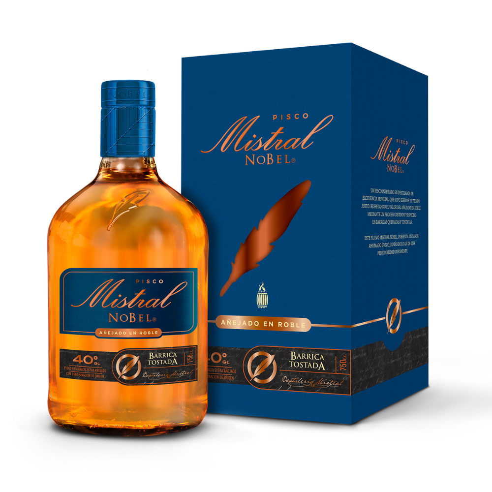 Pisco Mistral Nobel Barrica Tostada 40° 750cc-0