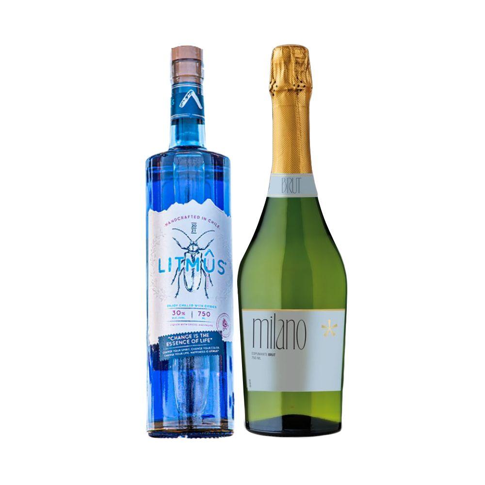 Licor Litmus 750cc + Espumantes Milano Brut 750cc-0