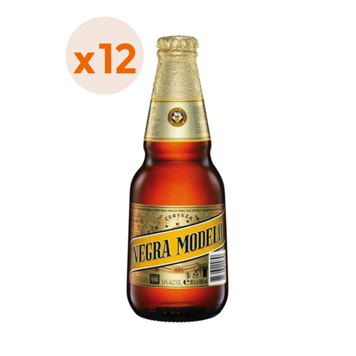 12X Cerveza Modelo Negra Botellín 5,3° 355Cc-0