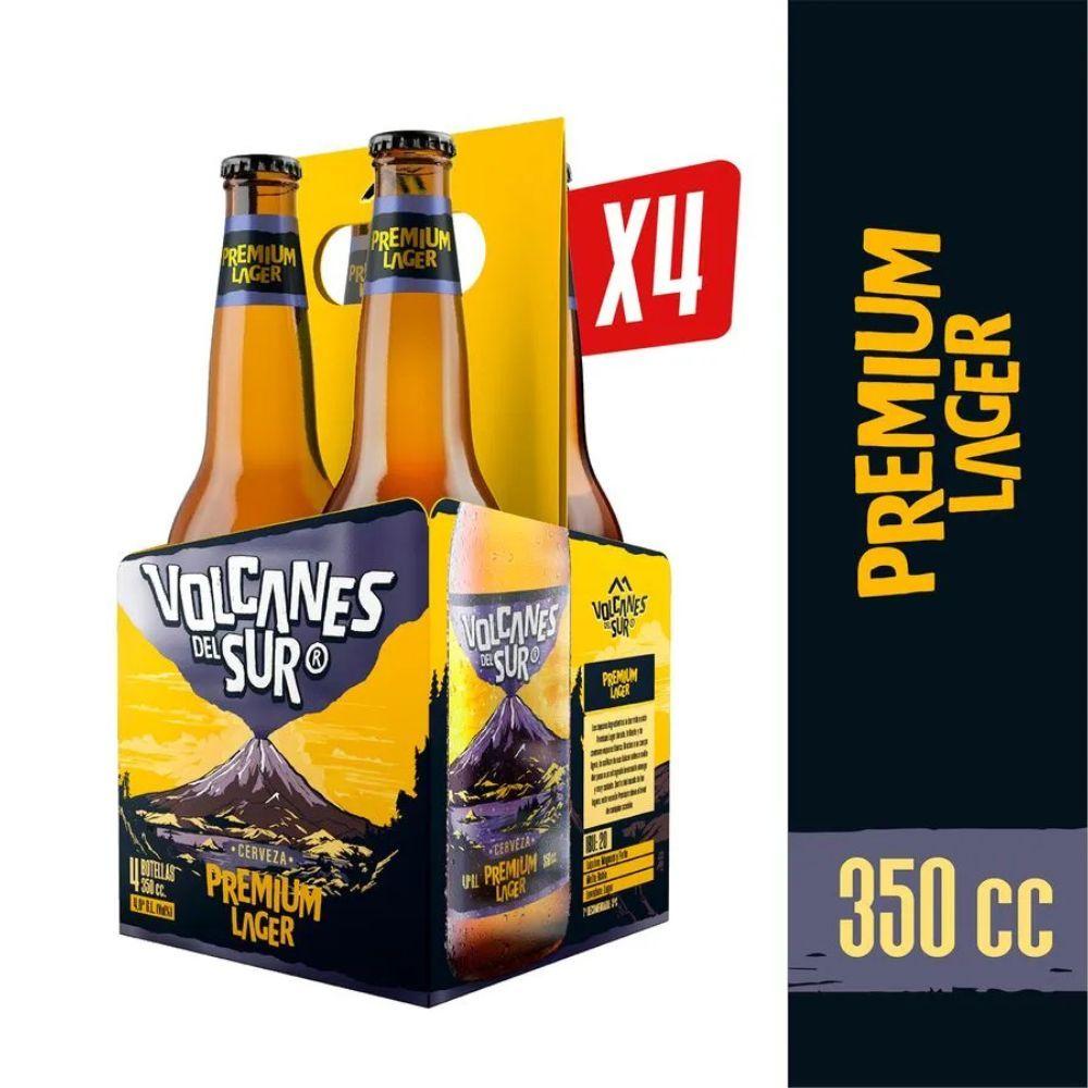 4x Cerveza Volcanes del Sur Premium Lager 350cc-0