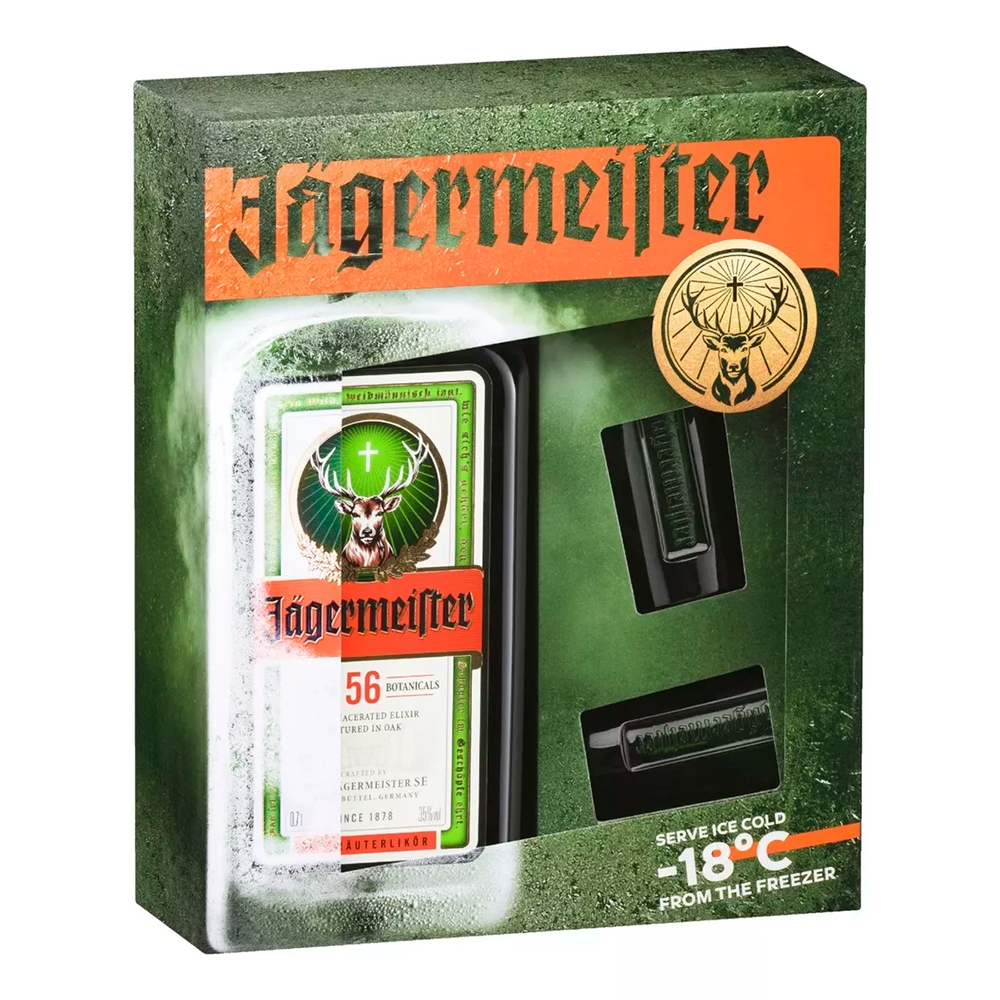 Licor Jagermeister 35° 700cc + 2 Shot Glasses-3