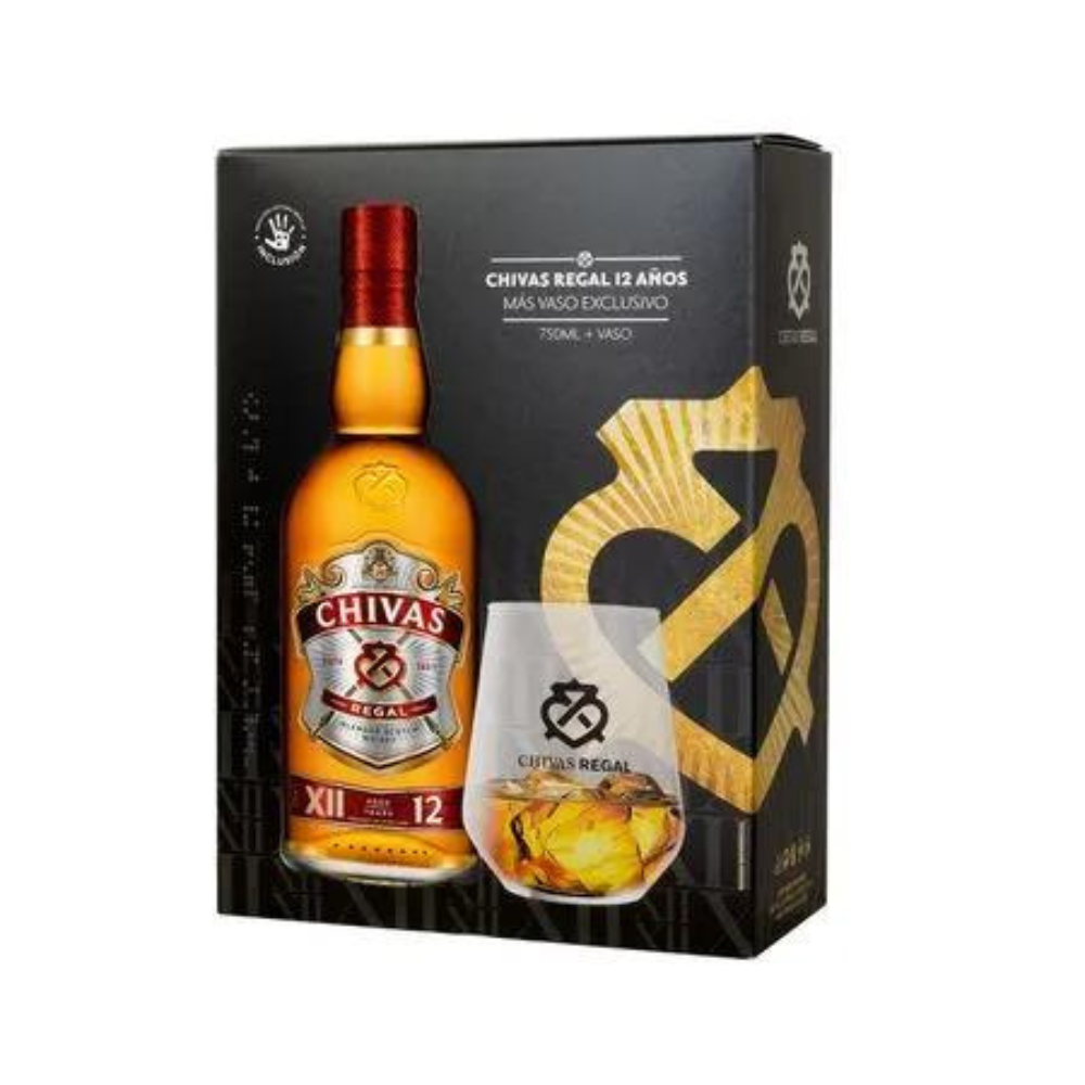 Whisky Chivas Regal 12 Años 40° 750cc + Vaso-0