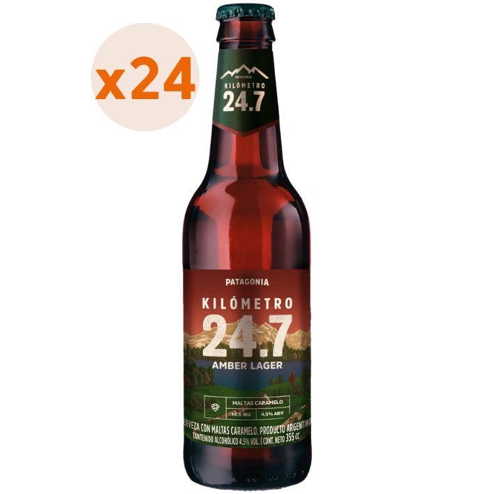 24X Cerveza Kilometro 24.7 Amber Lager Botellín 4,5° 355Cc-0