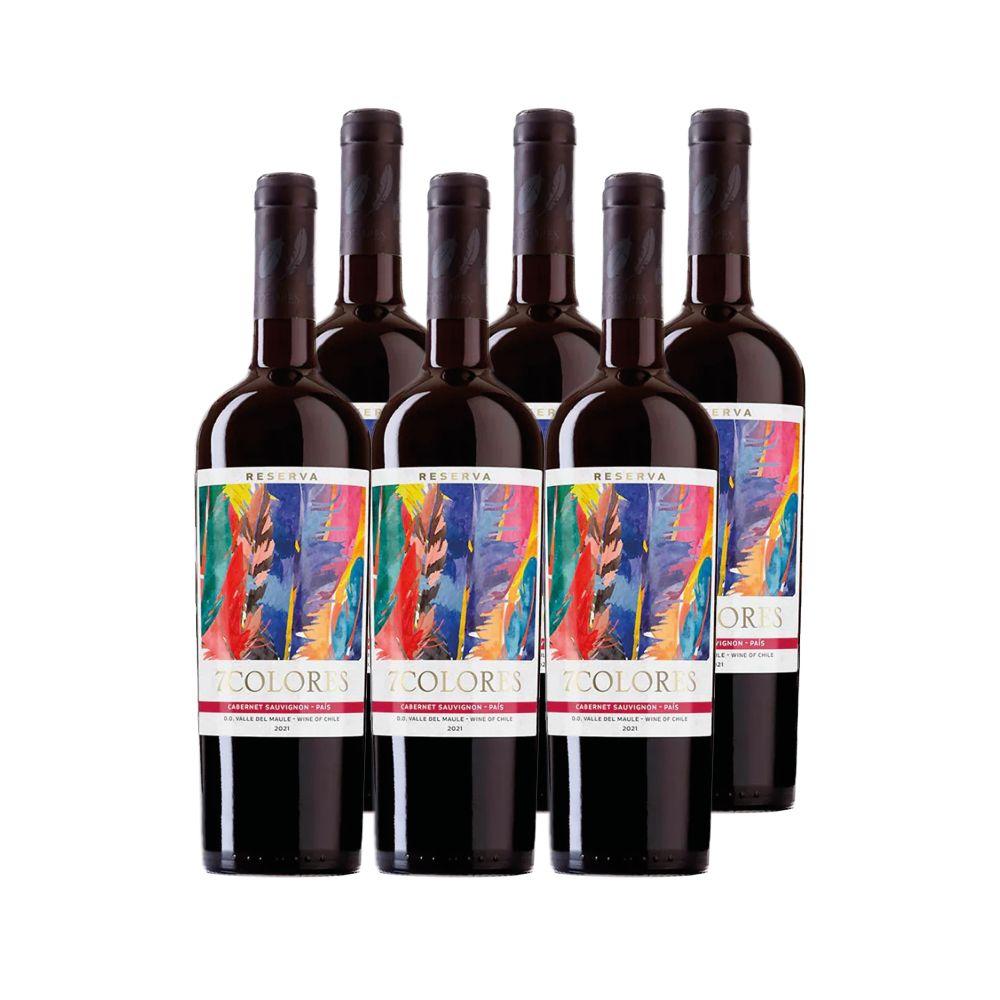 6x Vino 7 Colores Reserva Cabernet Sauvignon / Pais-0