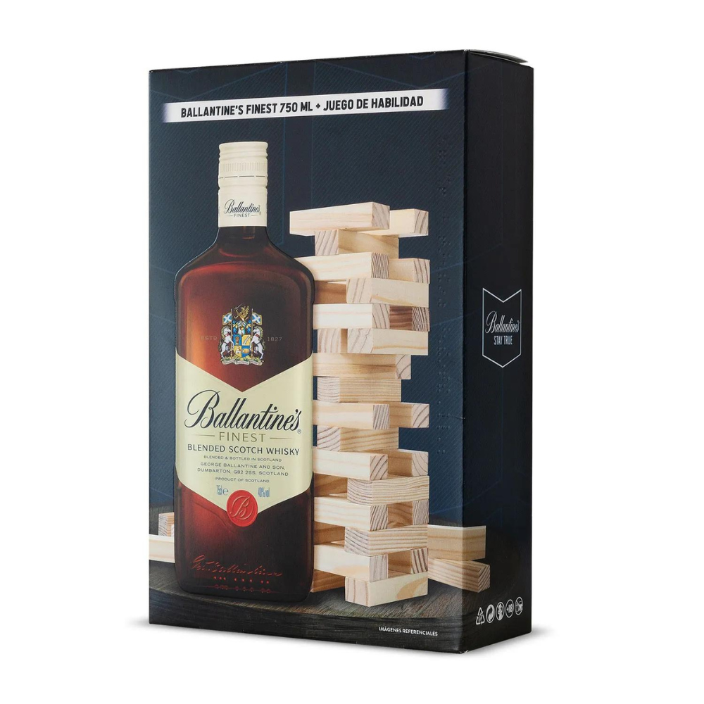 Whisky Ballantines Finest 40° 750cc con Jenga de regalo-0
