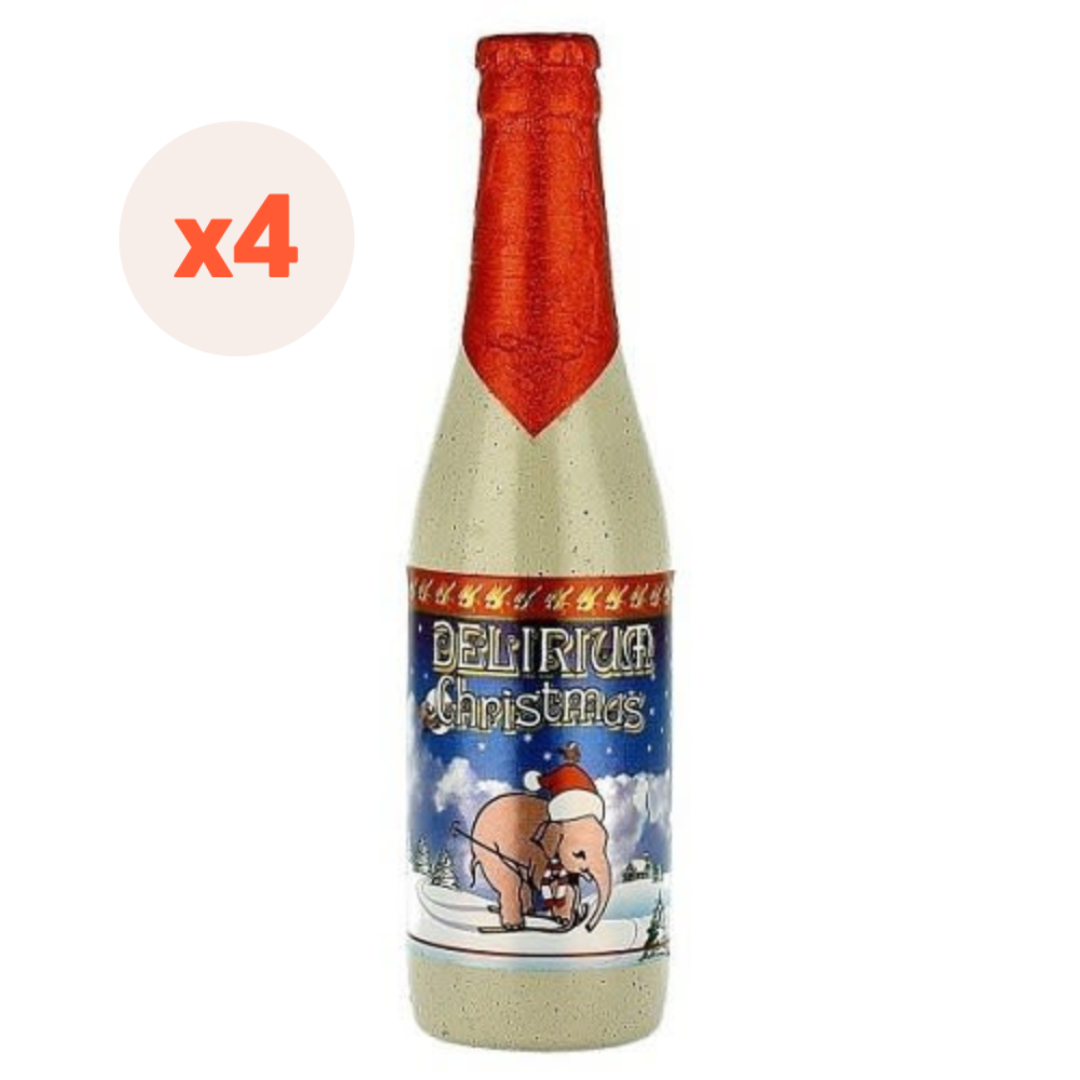 4x Cerveza Delirium Christmas Botellin 10° 330cc-0