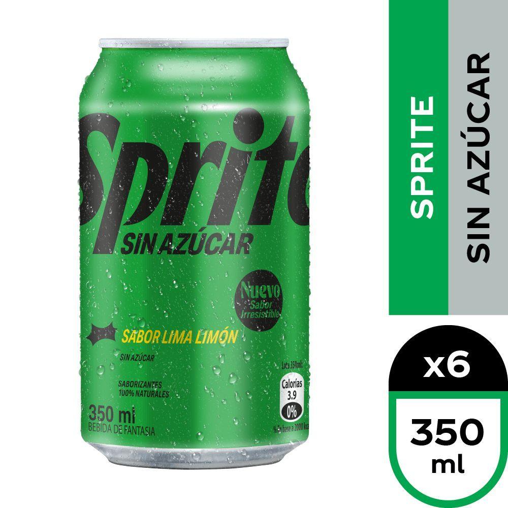 6x Bebida Sprite Sin Azúcar Lata 350cc-0