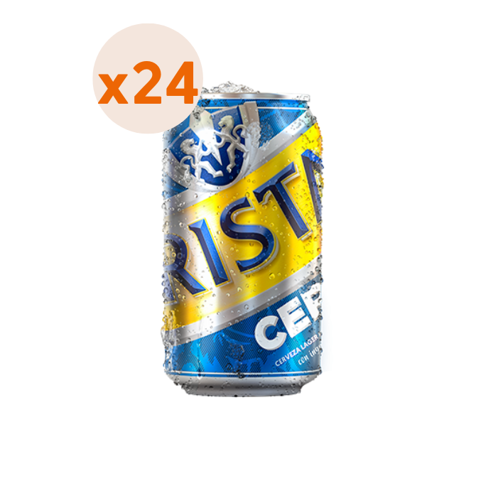 24X Cerveza Sin Alcohol Cristal Cero Lata 0° 350Cc-0