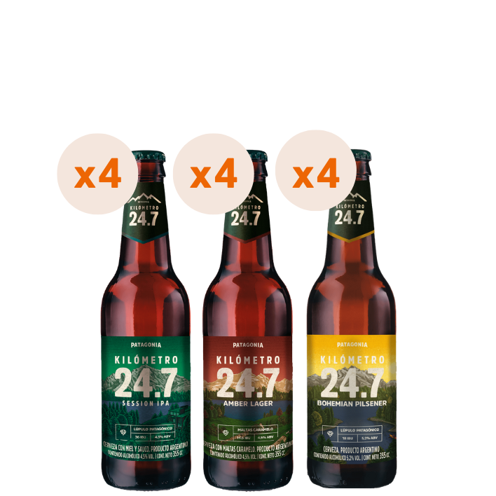 12X Cerveza Kilometro 24.7 Mix Botellín 4,5° 355Cc-0