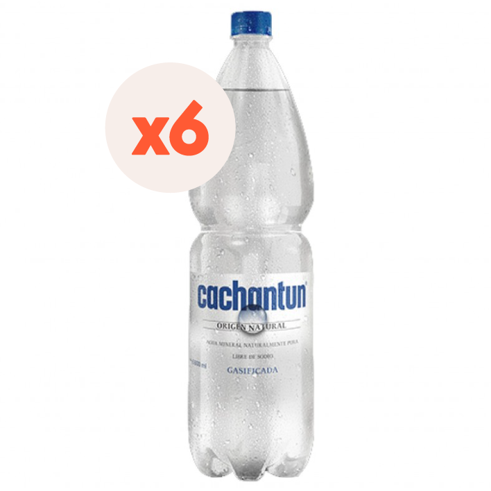 6x Agua Mineral Cachantun Con Gas 1600cc-1