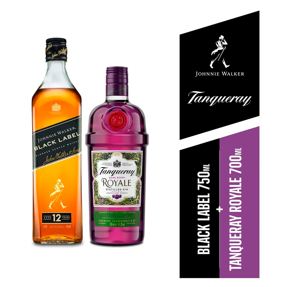Whisky JW Black Label 750ml + Gin Tanqueray Dark Berry 700ml-0