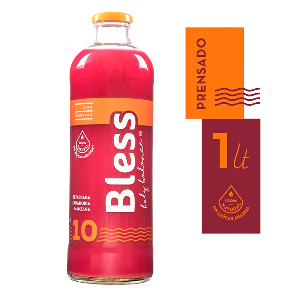 Jugo Prensado Bless 10 Betarraga Zanahoria Manzana 1000cc-0