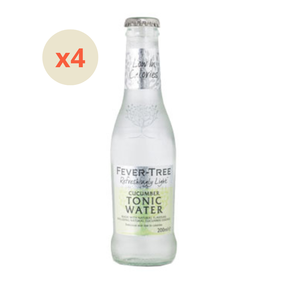 4x Agua Tonica Fever-Tree Cucumber Low Calories 200cc-0