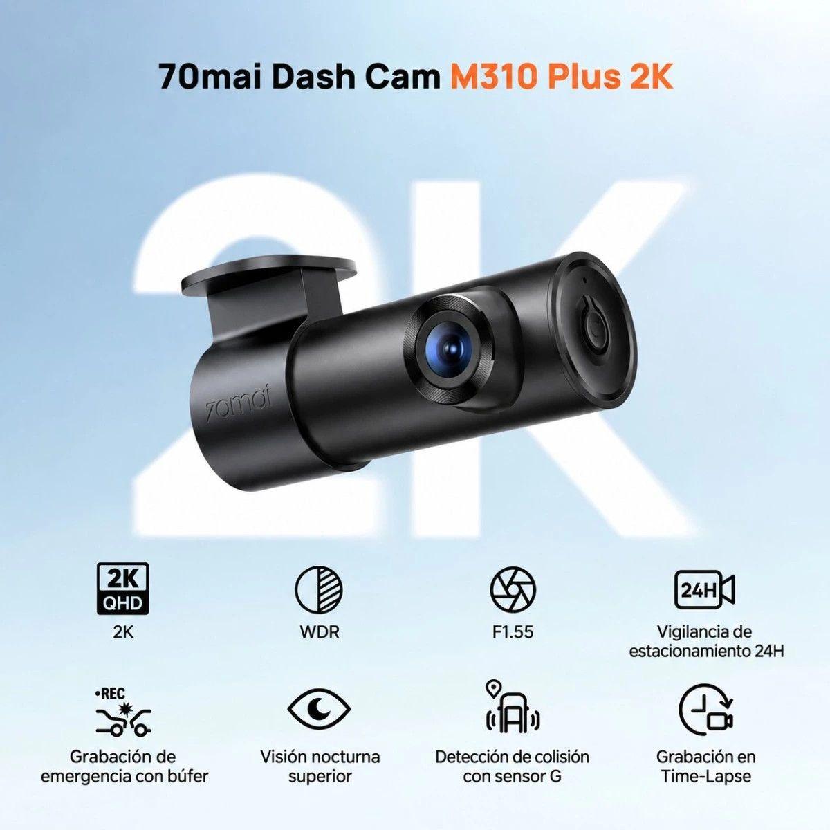 Cámara Vehicular 70mai M310 Plus 2K con Grabación 1440P y WiFi-4