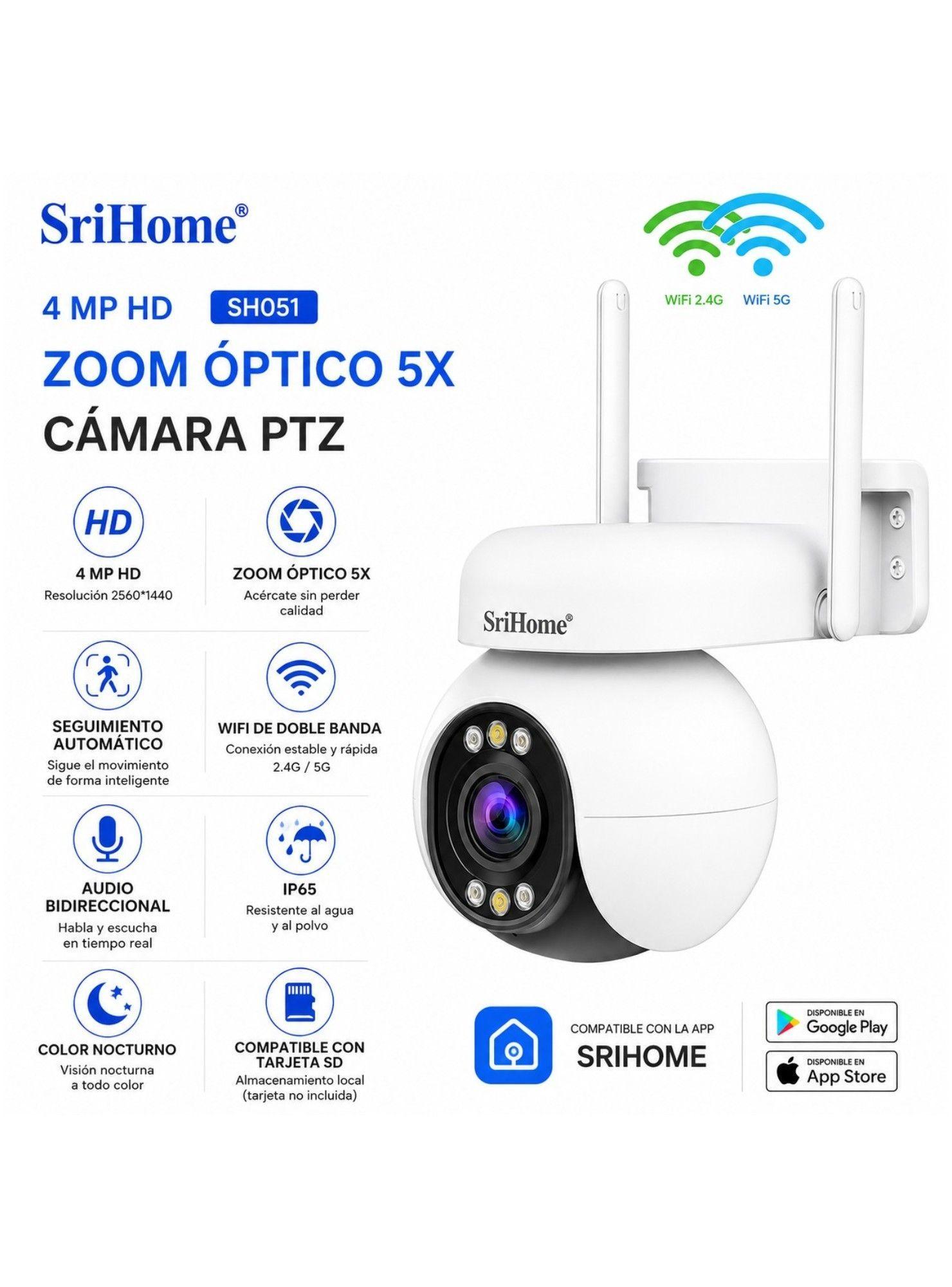 Cámara IP PTZ SriHome SH051 4MP Zoom 5X WiFi 5G-3