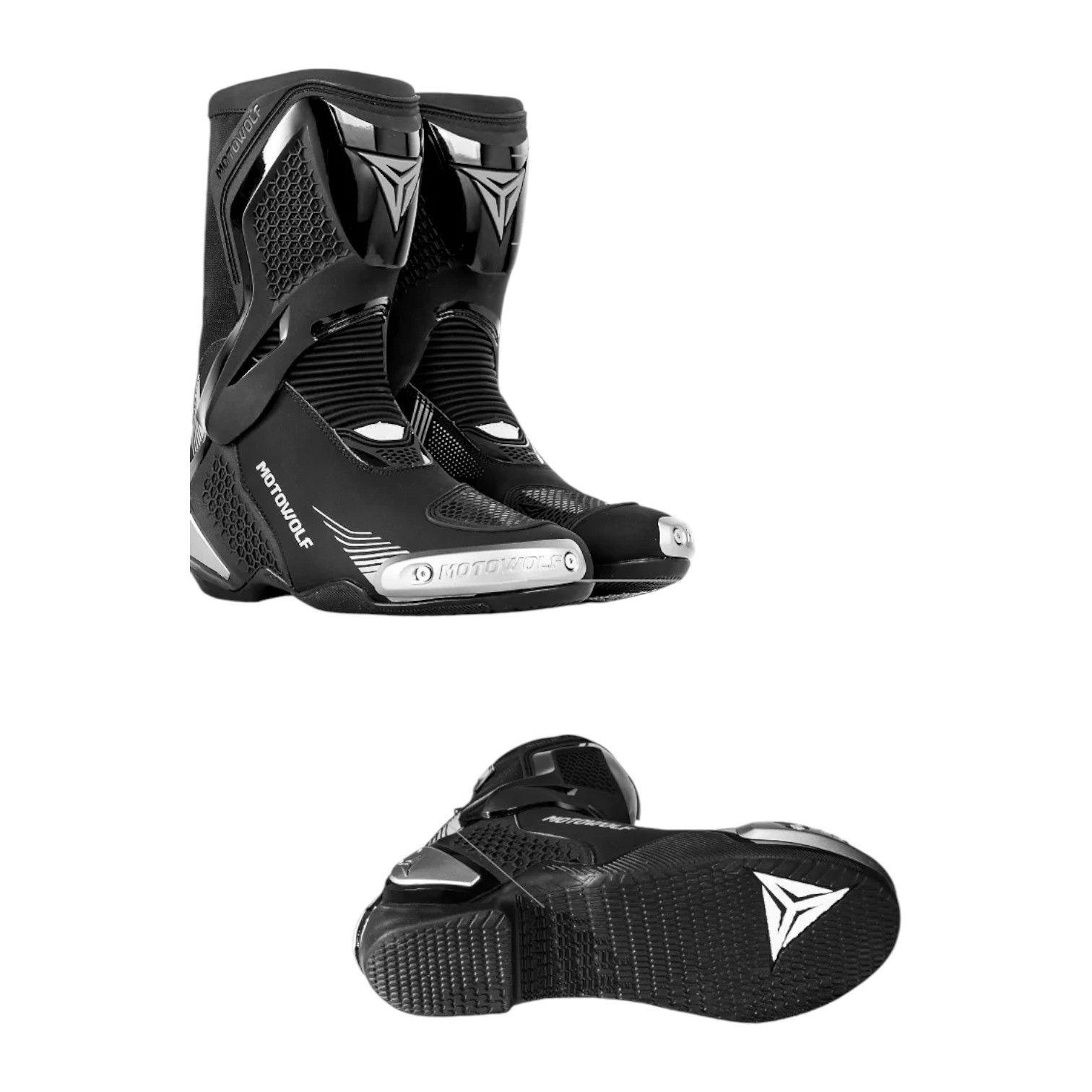 Botas Para Motociclismo Antideslizantes Impermeables Motowolf BO1-2