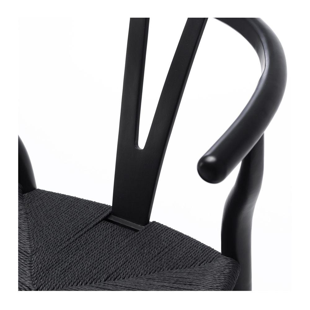 Pack 2 sillas de Madera Wishbone Asiento de cuerda LF9-01 - negro-5