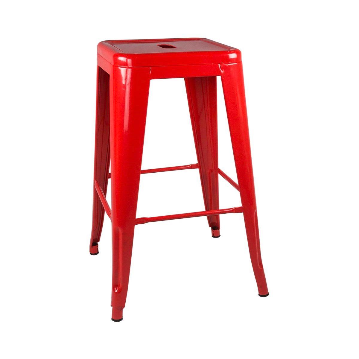 Pack 4 Taburetes Pisos Metal Tolix para Comedor Bar LF5-03H 66cm - Rojo-2