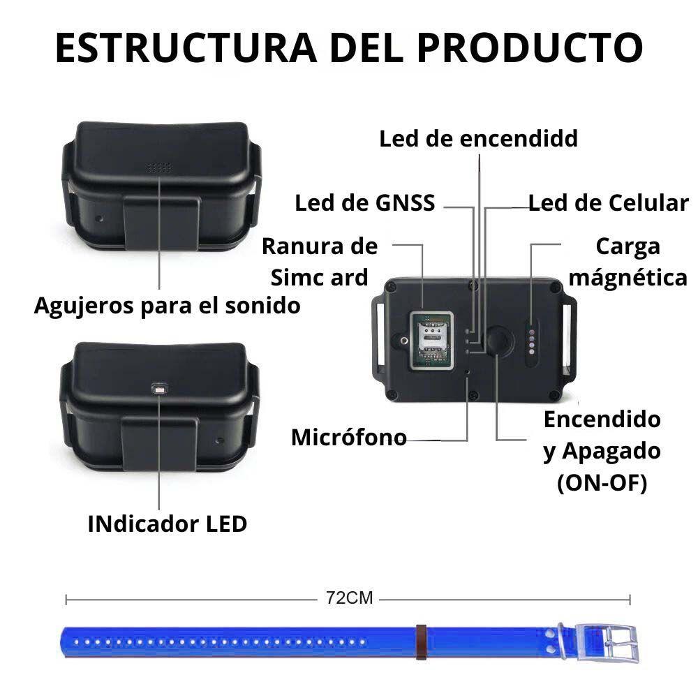 GPS 4G Rastreador Para Mascotas MP50G 4G 4000 mAh-3