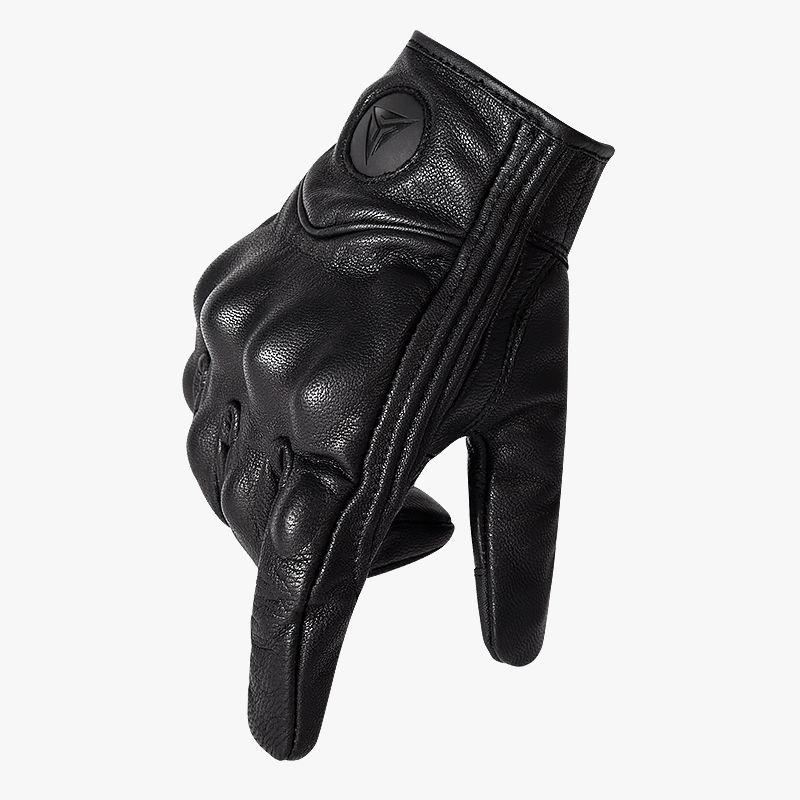Guantes para motociclismo de cuero liso Motowolf 0302-0