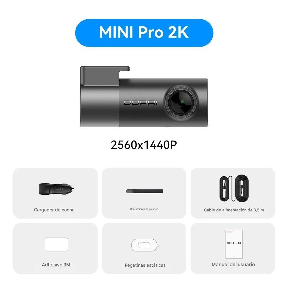 Cámara Para Vehículo 2K 1440P Lente 330º Visión Nocturna WiFi DDPAI Mini Pro 2K-4