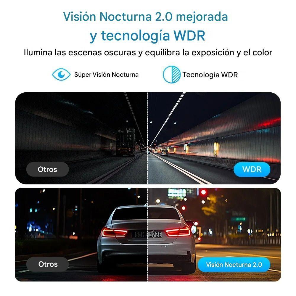 Cámara Para Vehículo 2K 1440P Lente 330º Visión Nocturna WiFi DDPAI Mini Pro 2K-7