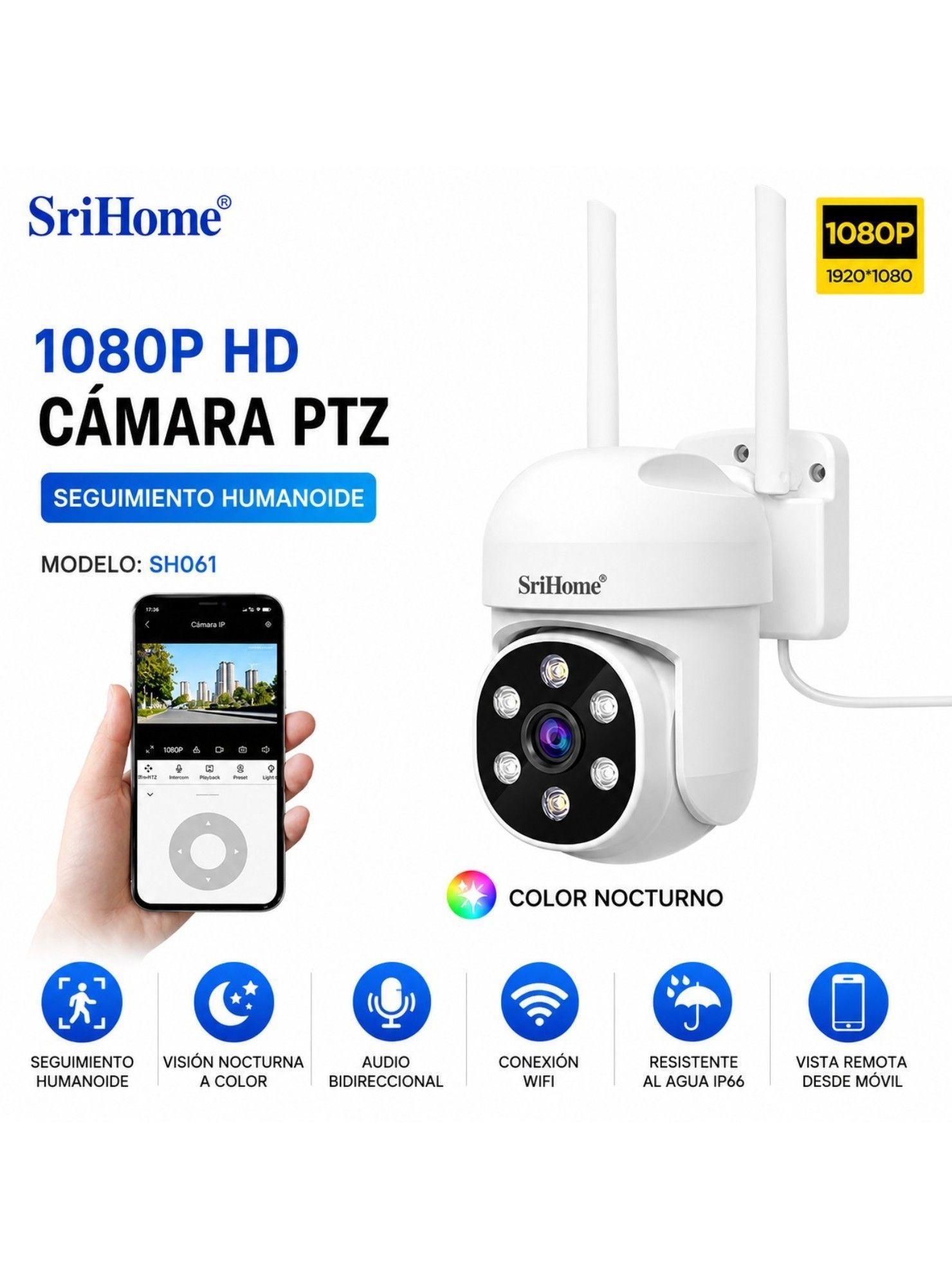 Cámara IP PTZ SriHome SH061 1080P WiFi IP66-3