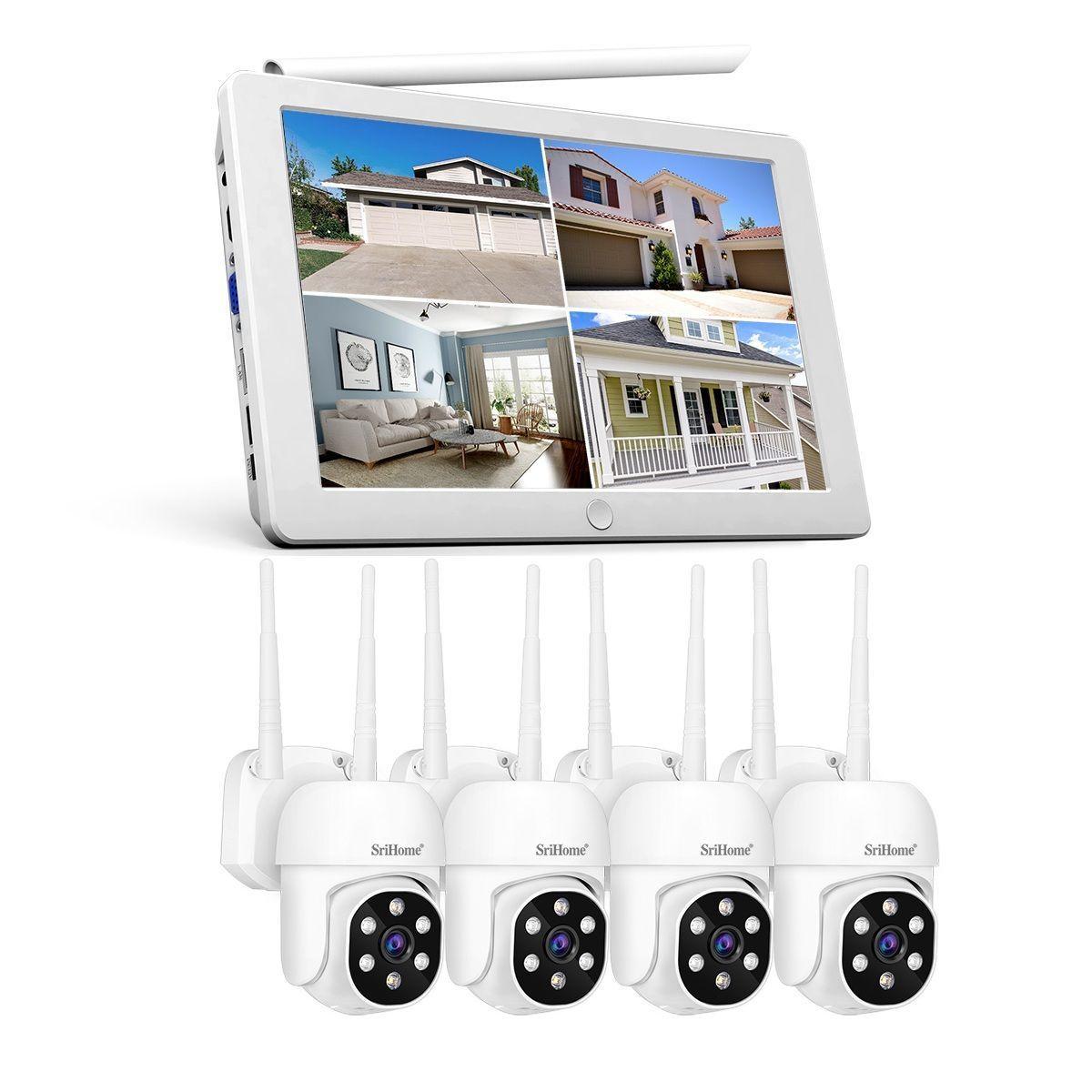 Kit NVR Srihome 4 camaras IPC030 PTZ Wifi 2MP NVR NVS009 con pantalla 8CH-0