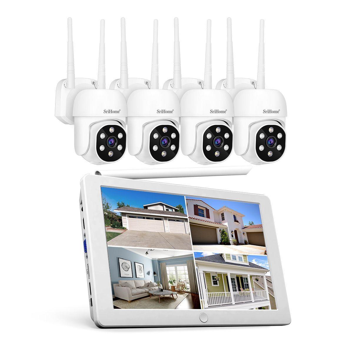 Kit NVR Srihome 4 camaras IPC030 PTZ Wifi 2MP NVR NVS009 con pantalla 8CH-2