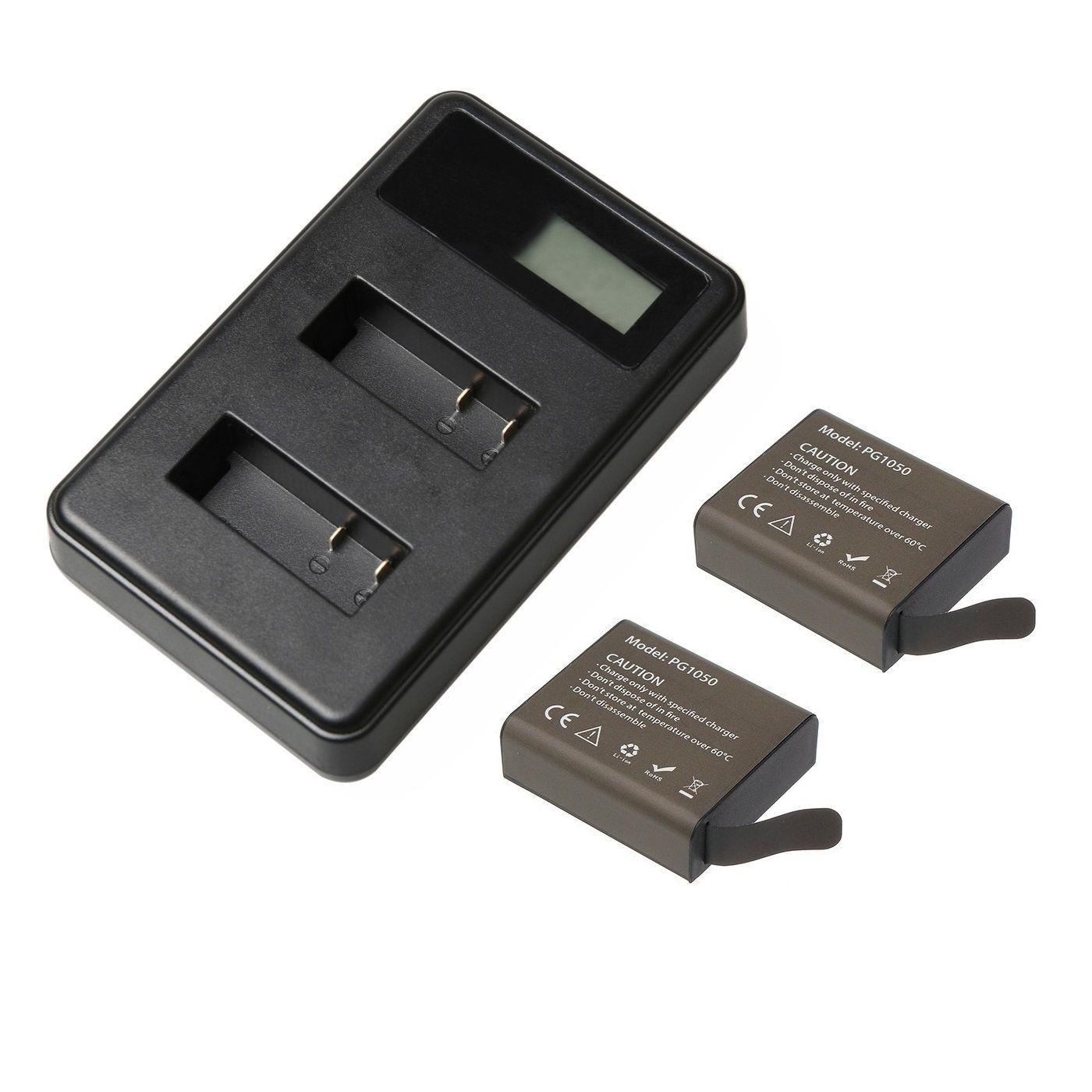 Cargador de baterías DUAL LED para cámaras deportivas + 2 baterias-0