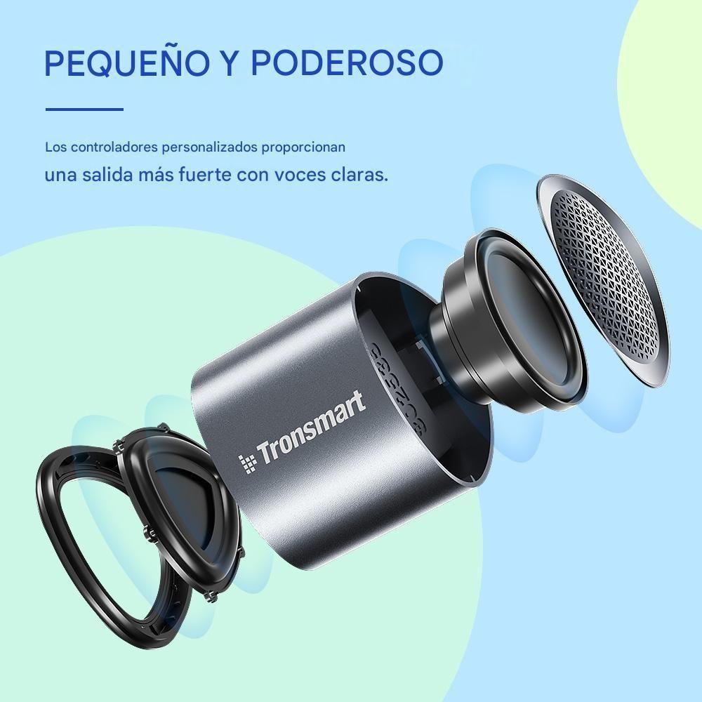 Set 2 Altavoz Bluetooth portátil recargable metálico 5 W IPX7 Tronsmart Nimo-6