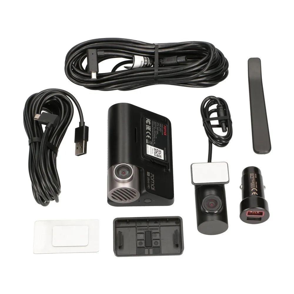 Cámara para auto 4k + Cámara Trasera 70mai A800S-1 + kit Cableado + Micro SD 128gb-5