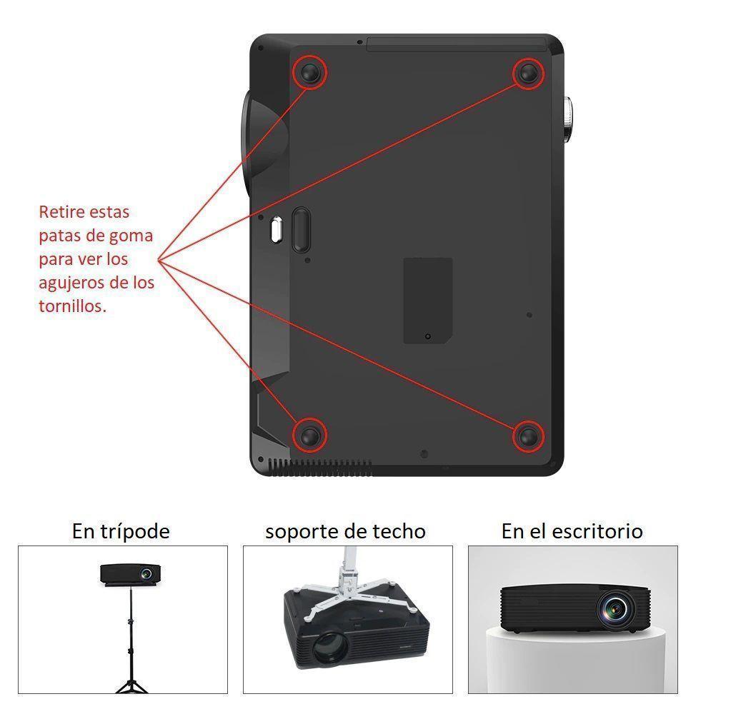 Proyector Led Android Wifi 5G 1080P AAO YG650 390 ANSI 7000 Lumenes-6