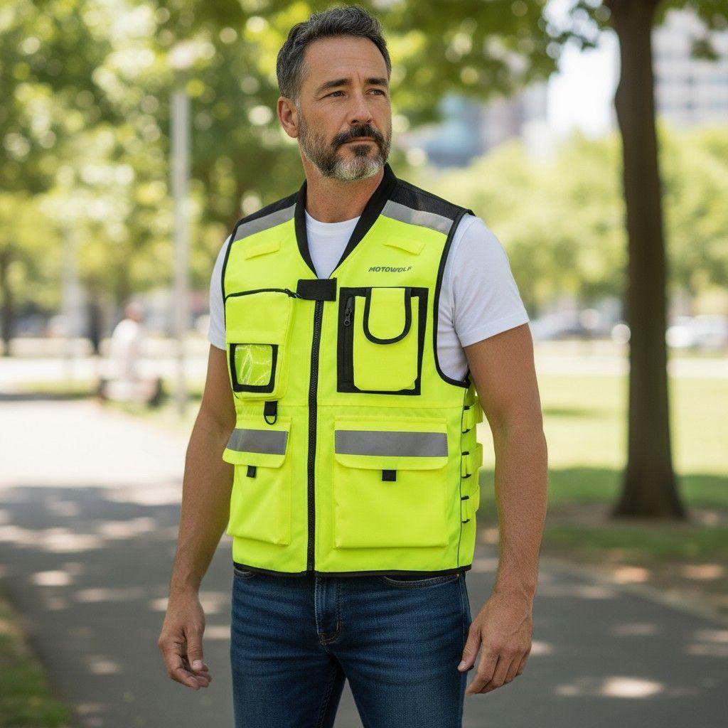 Chaleco Reflectante para motociclismo Oxford 600D Motowolf 0504 Amarillo-3