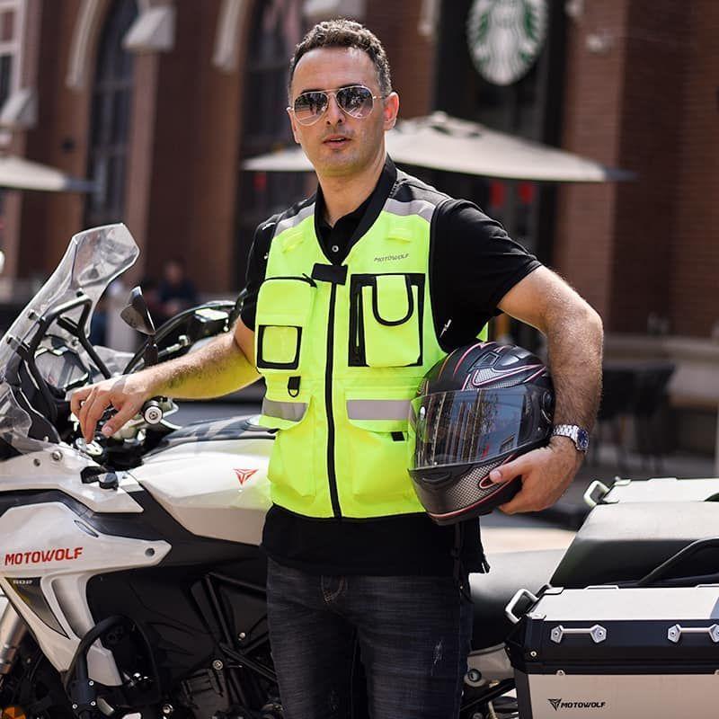 Chaleco Reflectante para motociclismo Oxford 600D Motowolf 0504 Amarillo-4