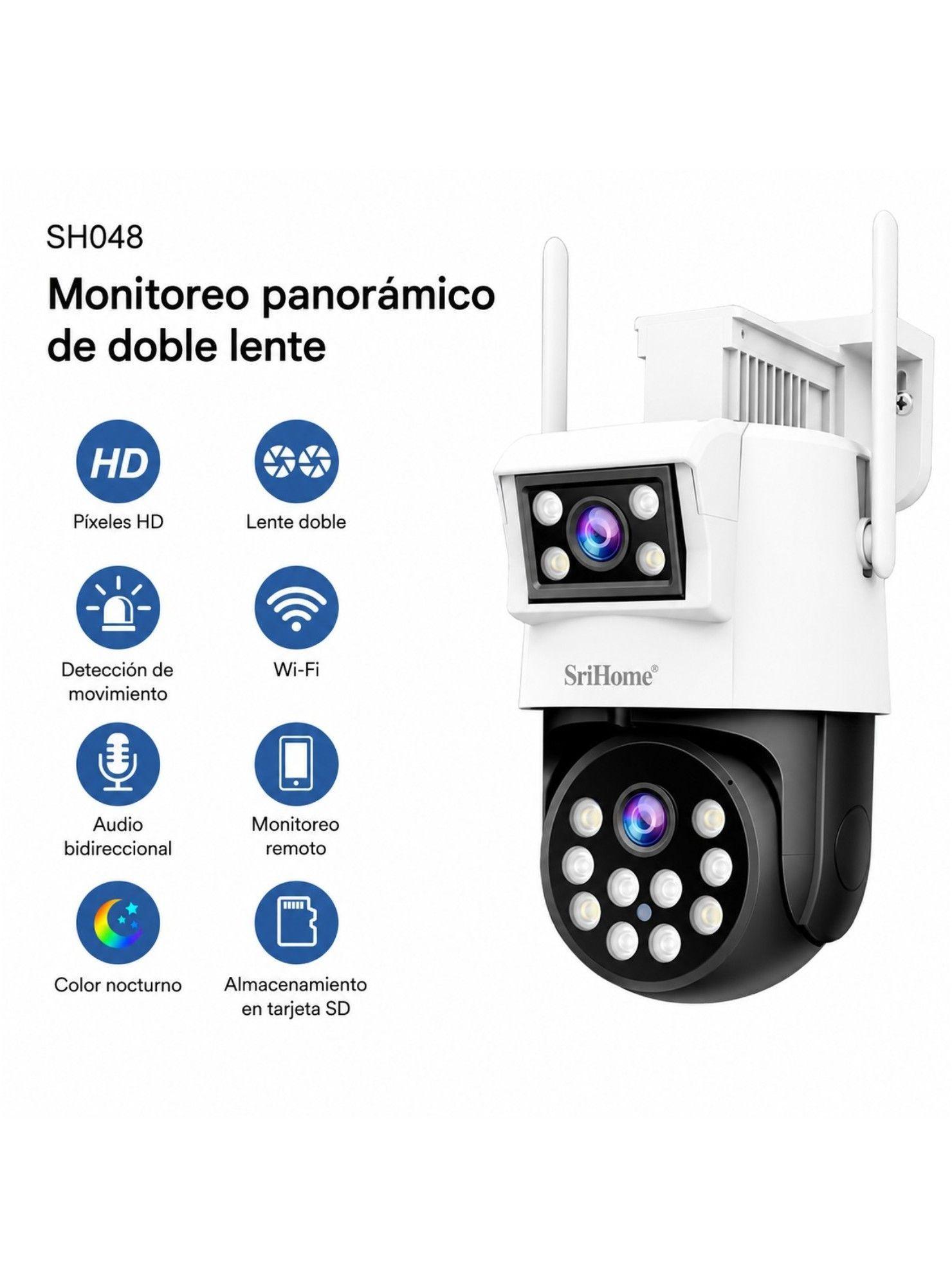 Cámara PTZ WiFi SriHome SH048 4MP Doble Lente 5G-3