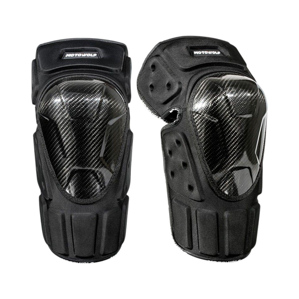 Rodilleras y Coderas Cortas para Moto Fibra de Carbono Motowolf MDL1019-2