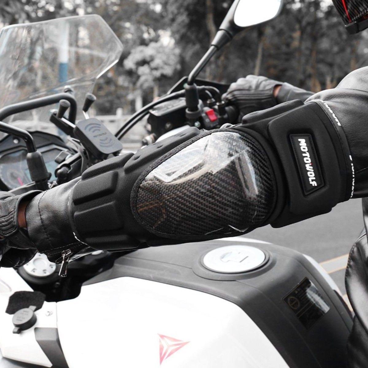 Rodilleras y Coderas Cortas para Moto Fibra de Carbono Motowolf MDL1019-5