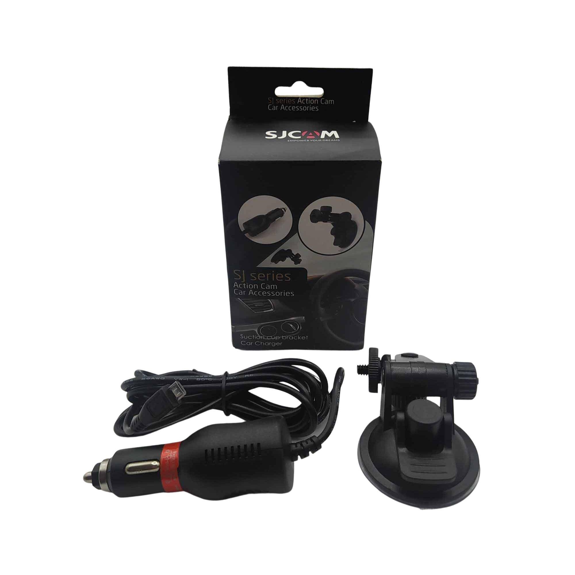 Soporte Ventosa y cargador auto para camaras deportivas Micro USB Sjcam-4