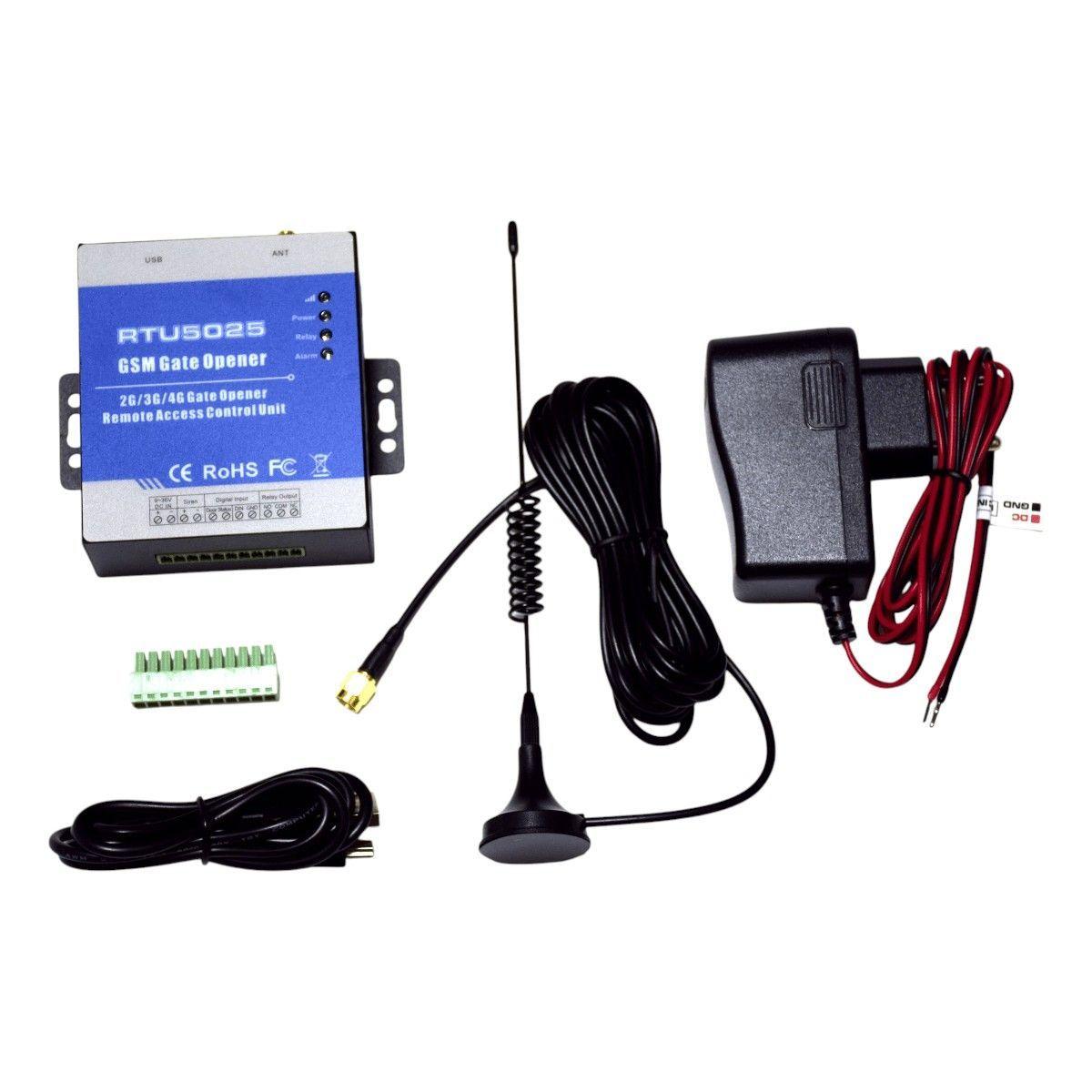 Relé abre portón celular y central alarma 4G RTU5025-5