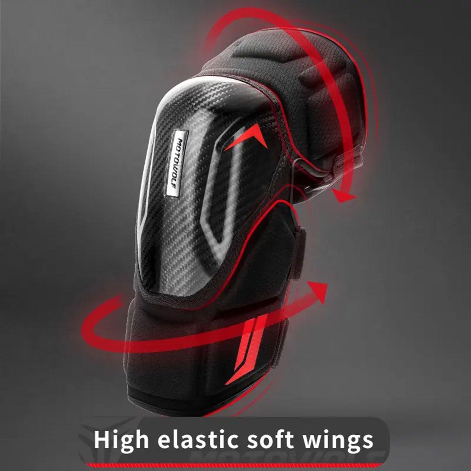 Rodilleras para motociclismo de  Fibra Carbono MotoWolf 1037-9