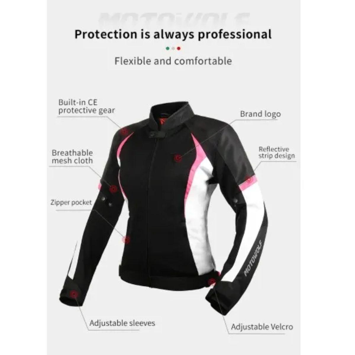 Chaqueta de motociclismo Para Mujer Motowolf Oxford 610D 0517-PK-2