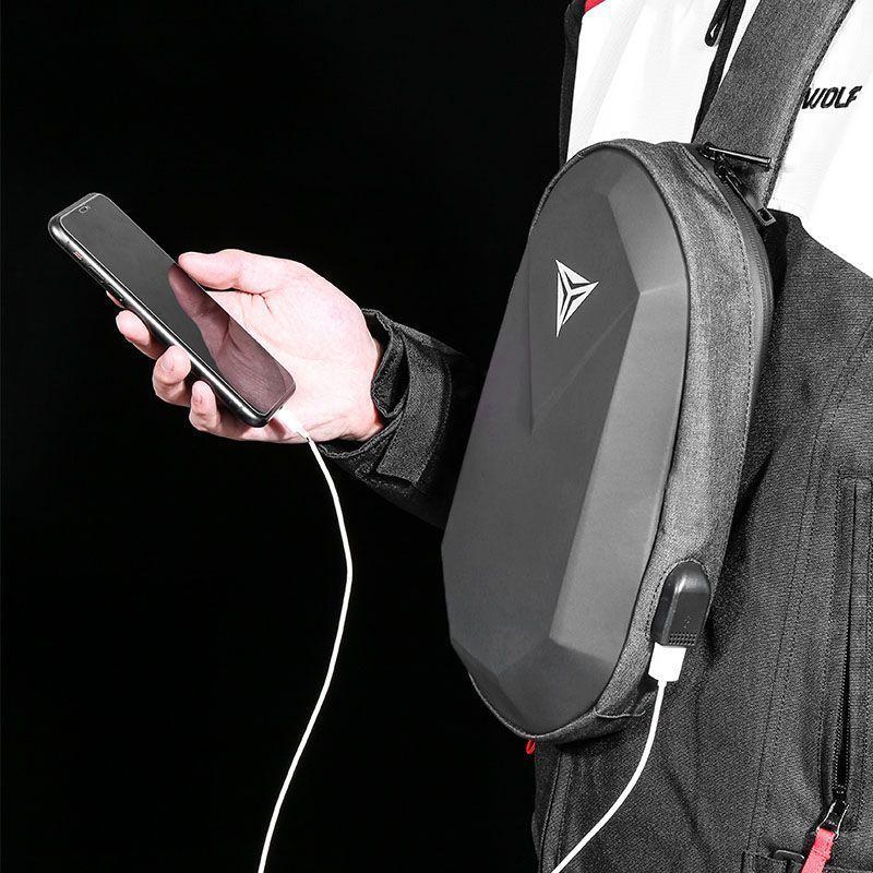 Bolso de hombro MotoWolf 0704 Impermeable - gris-5