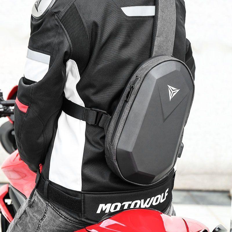 Bolso de hombro MotoWolf 0704 Impermeable - gris-4