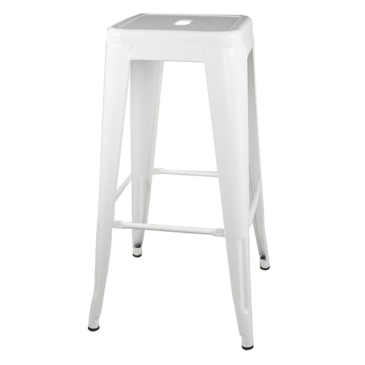 Taburete Piso  Metal Tolix para Comedor Bar LF5-03H - BLANCA-2