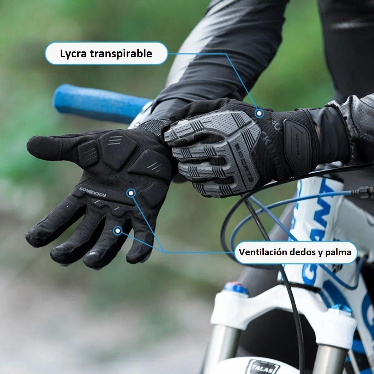 Guantes ciclismo motociclismo Rockbros S210BK Touch-4