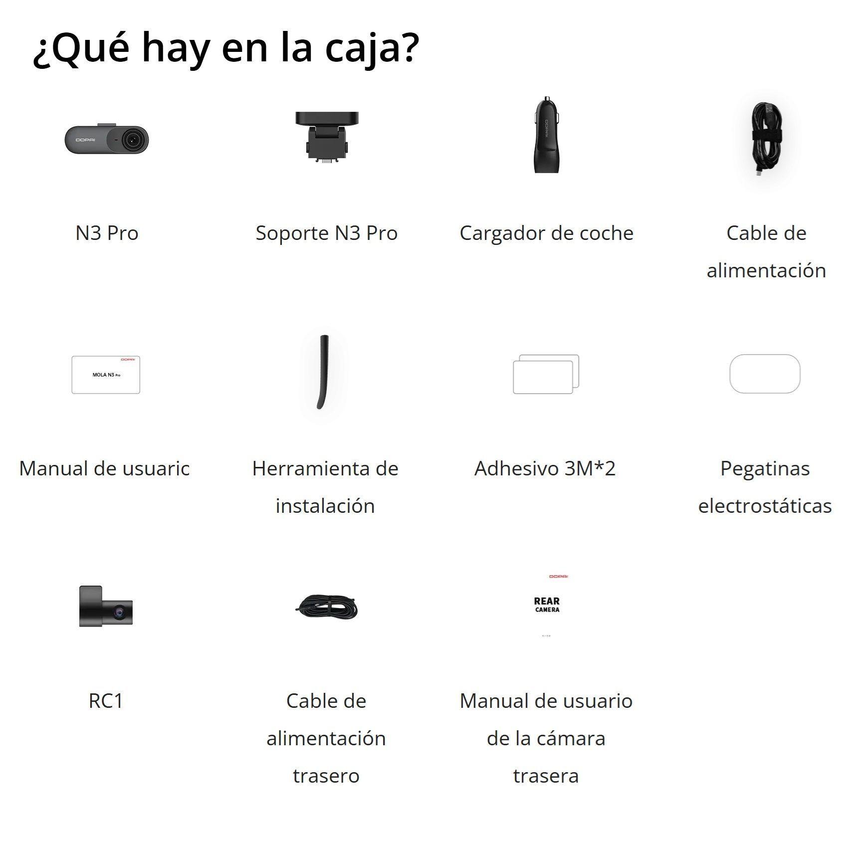 Cámara de vehículo dual 2.5K GPS Wifi DDPAI N3 Pro Dash Cam-6