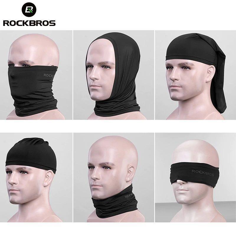 Cuello, Mascara, bandana elástica ciclismo, deportes Rockbros WB-001 - Negro-2