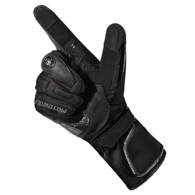 Guantes para motociclismo de Invierno Motowolf MDL0307B - Negro/Rojo-1