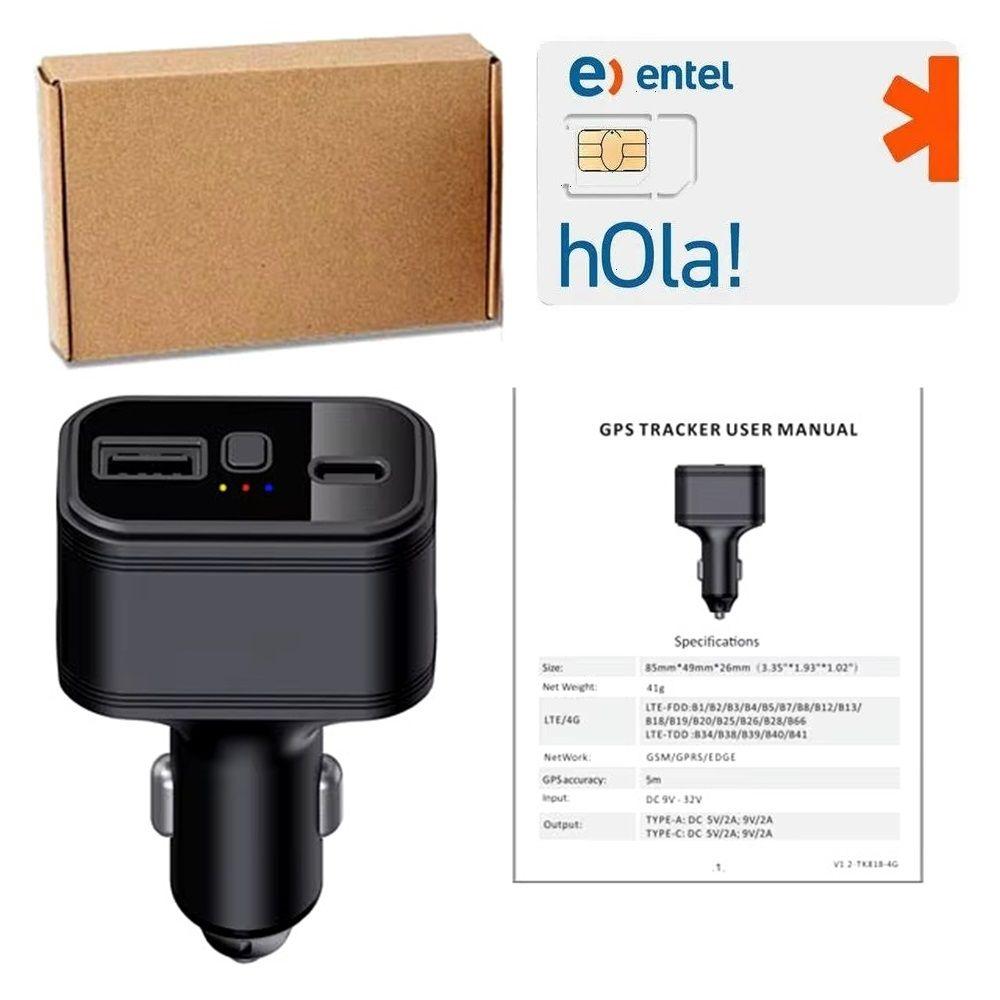 Rastreador GPS y cargador TKSTAR TK818 4G GPS tracker 2 en 1 configurado con SIM-6